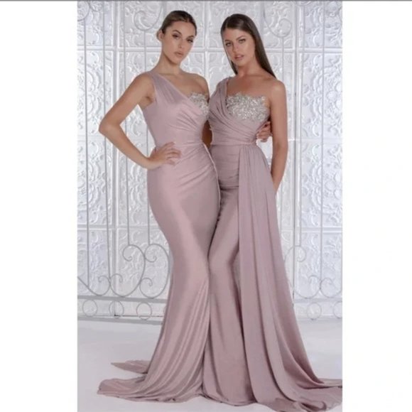 Portia & Scarlett One Shoulder Dress Mauve Purple Size 6 - Picture 1 of 4